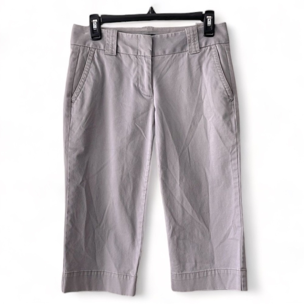J Crew Stretch Favorite Fit Khaki Capris | Gray | Size 0